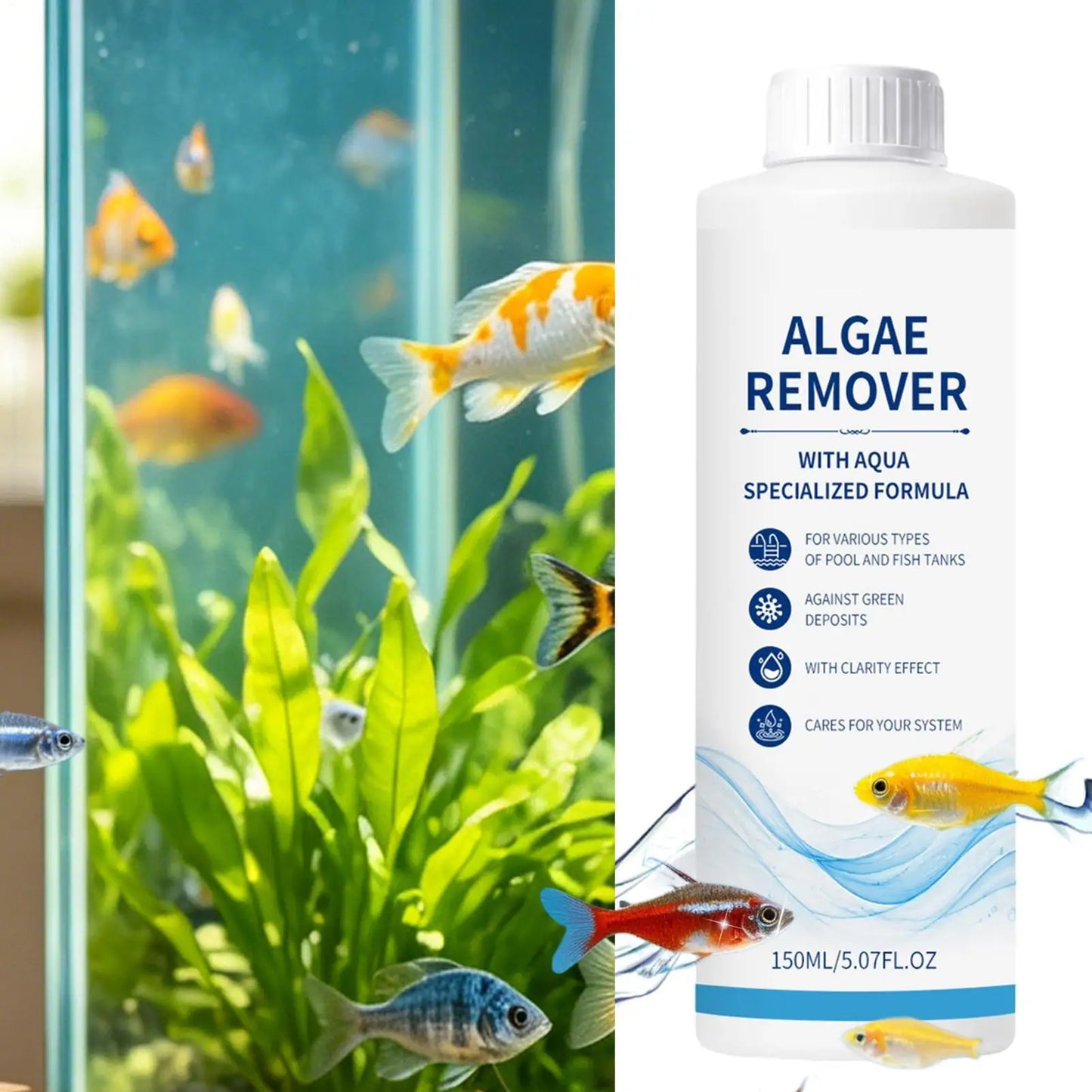 Aquarium Water Clarifier – 150ml Fish Tank Debris & Impurity Remover