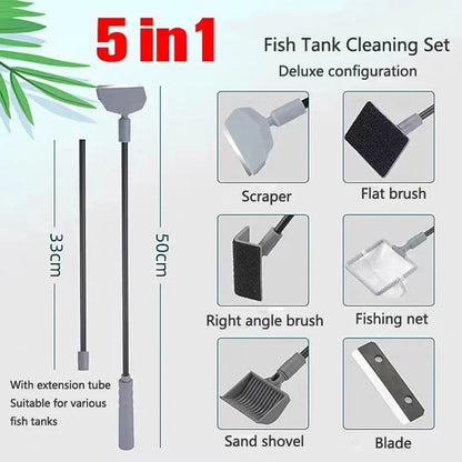 Professional Aquarium Cleaning Kit – 5-in-1 Fish Tank Maintenance Set