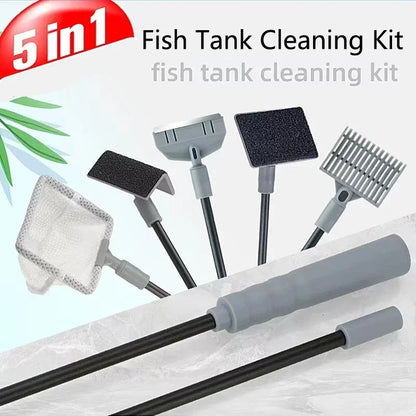 Professional Aquarium Cleaning Kit – 5-in-1 Fish Tank Maintenance Set