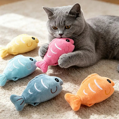 Soft Plush Catnip Fish Toy – Crinkle Chew Toy for Indoor Cats & Kittens