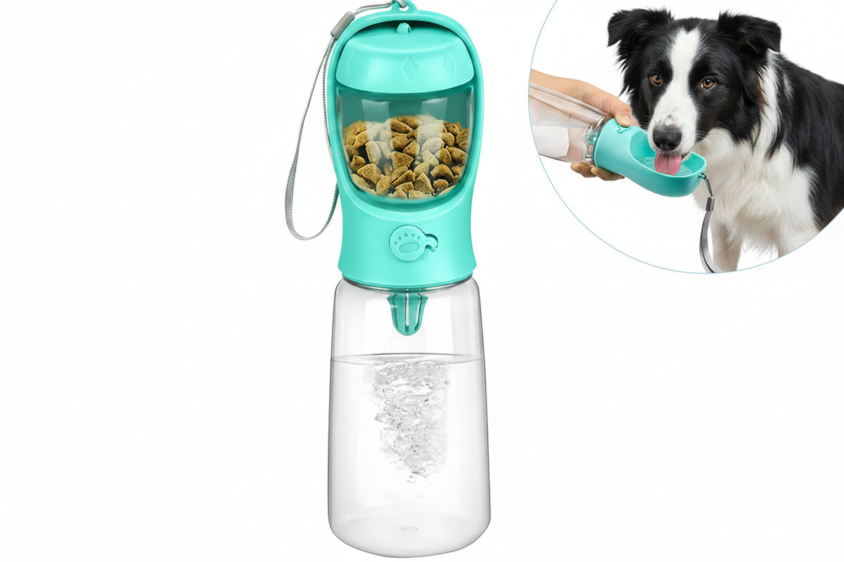 Planet Pawtopia Travel Water Bottle & Food Dispenser