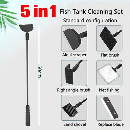 Professional Aquarium Cleaning Kit – 5-in-1 Fish Tank Maintenance Set