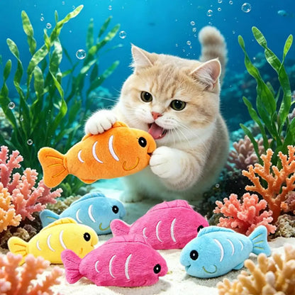 Soft Plush Catnip Fish Toy – Crinkle Chew Toy for Indoor Cats & Kittens