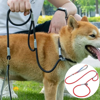 Heavy-Duty Dual Handle Dog Leash – No-Pull Training Lead for Medium & Large Dogs
