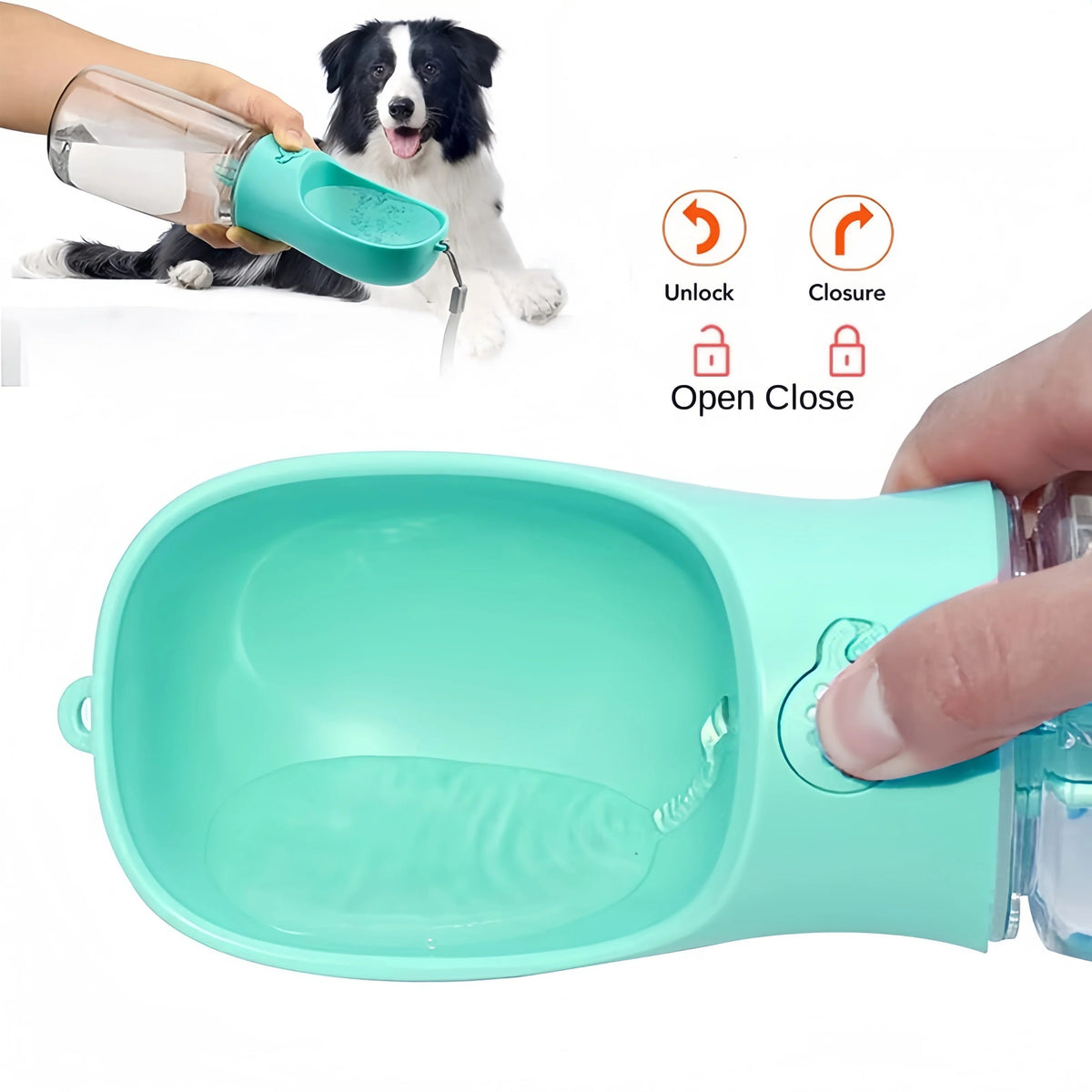 Planet Pawtopia Travel Water Bottle & Food Dispenser