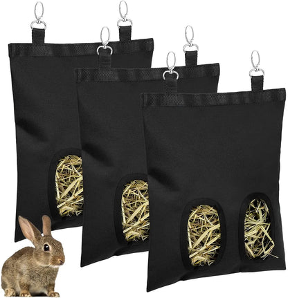 Oxford Cloth Hay Feeder Bag for Rabbits & Guinea Pigs – Mess-Free Hanging Hay Holder