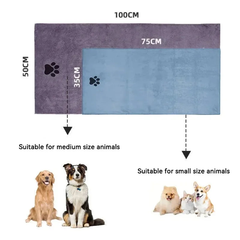Ultra-Absorbent Microfibre Pet Towel – Super Soft Drying Towel for Dogs & Cats