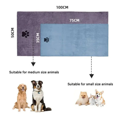 Ultra-Absorbent Microfibre Pet Towel – Super Soft Drying Towel for Dogs & Cats