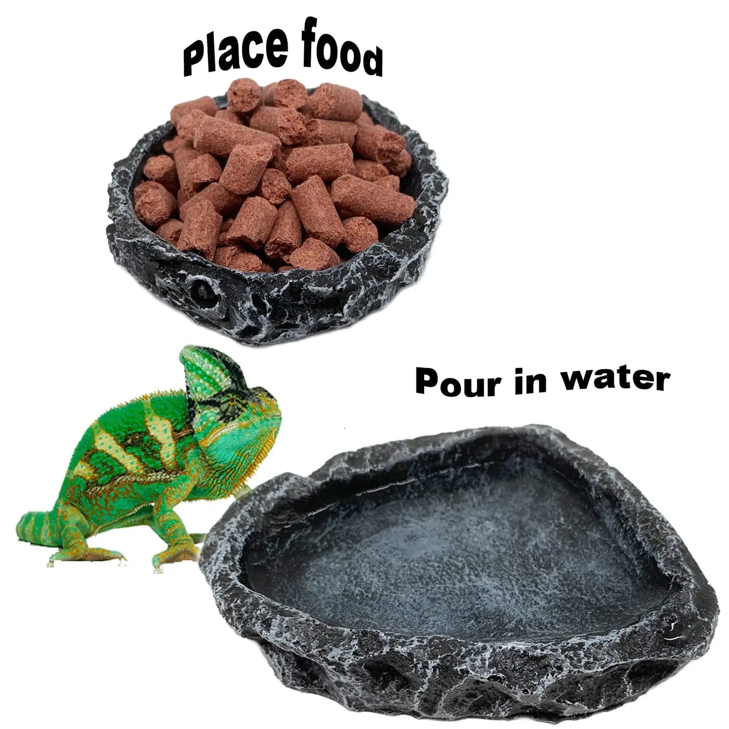 Corner Reptile Feeding Bowl – Food & Water Dish for Bearded Dragons, Geckos, Snakes & Other Reptiles