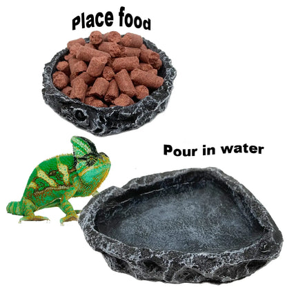 Corner Reptile Feeding Bowl – Food & Water Dish for Bearded Dragons, Geckos, Snakes & Other Reptiles